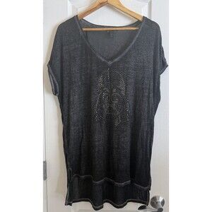 Star Wars Rock & Republic Womens XL Gray/Black Darth Vader Stud T-Shirt Thin